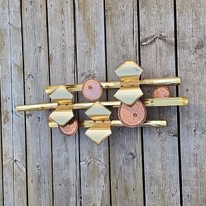 Vintage MCM Brutalist torch cut copper metal wall art decor